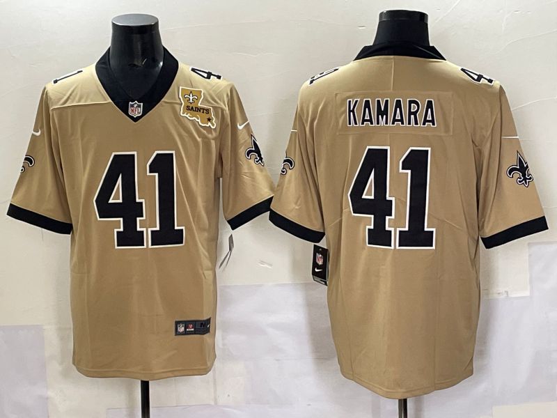 Men 2025 New Orleans Saints 41 Kamara Yellow Limited NFL Jersey style 03